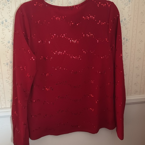 Red sequin Carolyn Taylor shirt - Picture 4 of 4